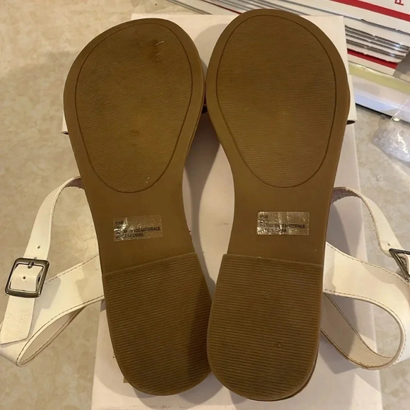 Women's Rampage Open Toe Ankle Strap Sandals, White Sz 9.5 - Picture 3 of 6